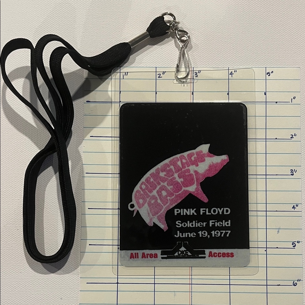1977 Pink Floyd Soldier Field All Area Access Pass Lanyard - June 19th